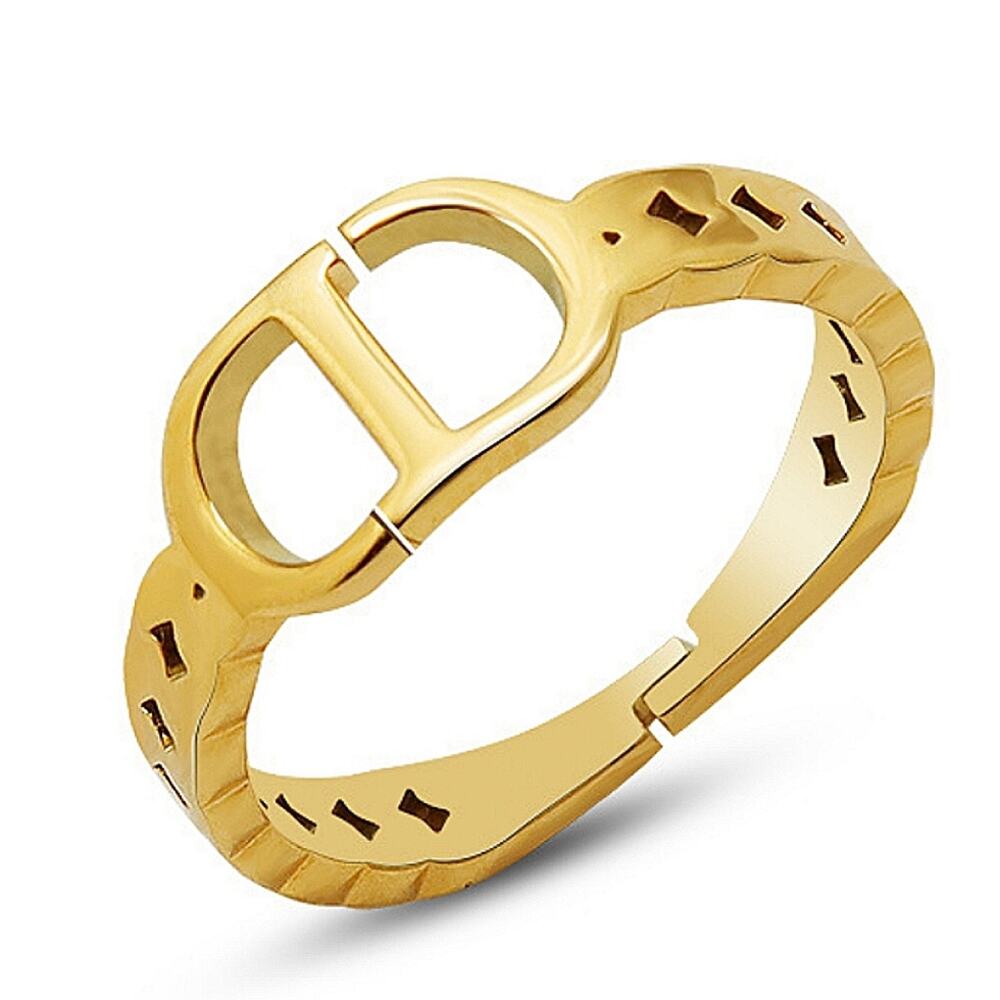 Double D Gold Plated Adjustable Ring